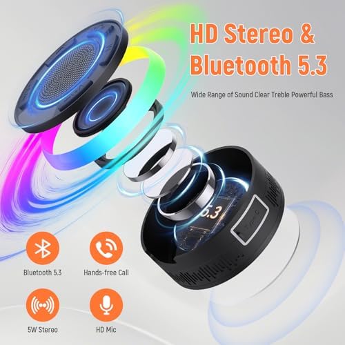  Cassa Bluetooth Impermeabile Doccia Portatile 360° Luce LED Nero
| Altoparlante Bluetooth IP7 Cassa Doccia Esterna Vent