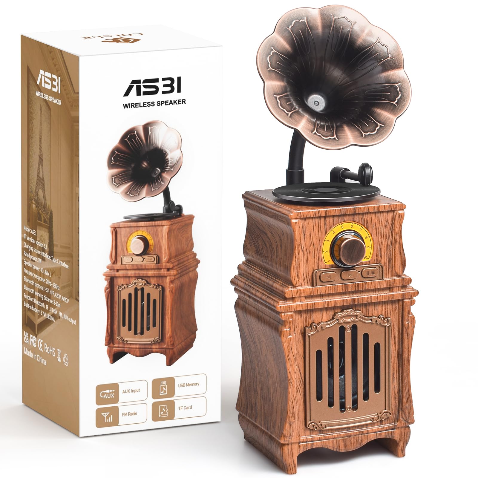  COLSUR Radio Bluetooth Vintage Wood AM FM Portatile per Uomini e Donne
| COLSUR Radio Bluetooth Vintage Retro Wood 5.3 