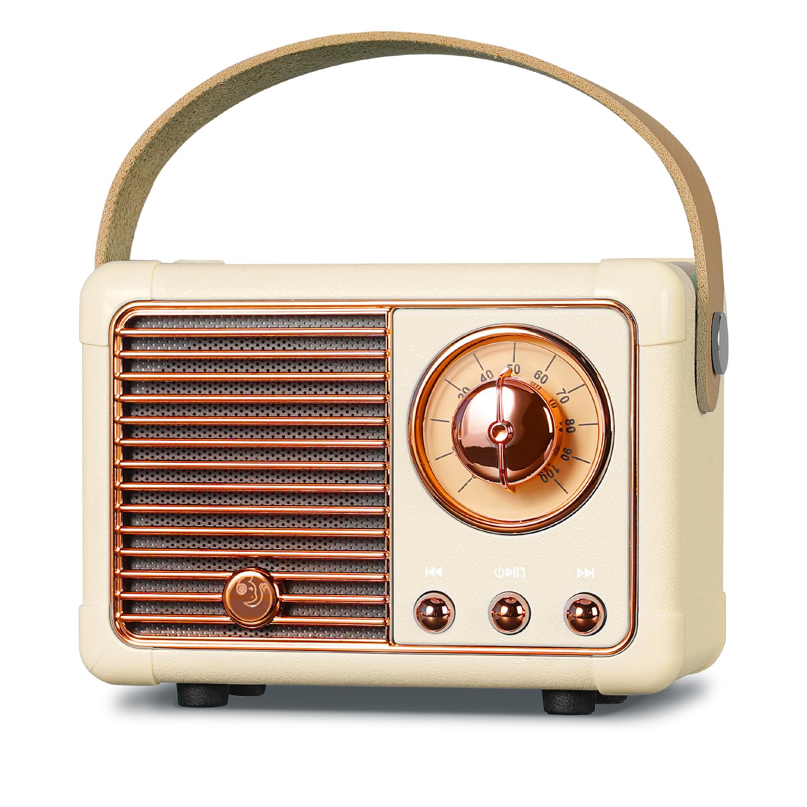  J-999 Portable Rechargeable Vintage Radio Support TF/AUX/USB, Ideale per Famiglie da Regalare alle Signore (Beige)
| J-