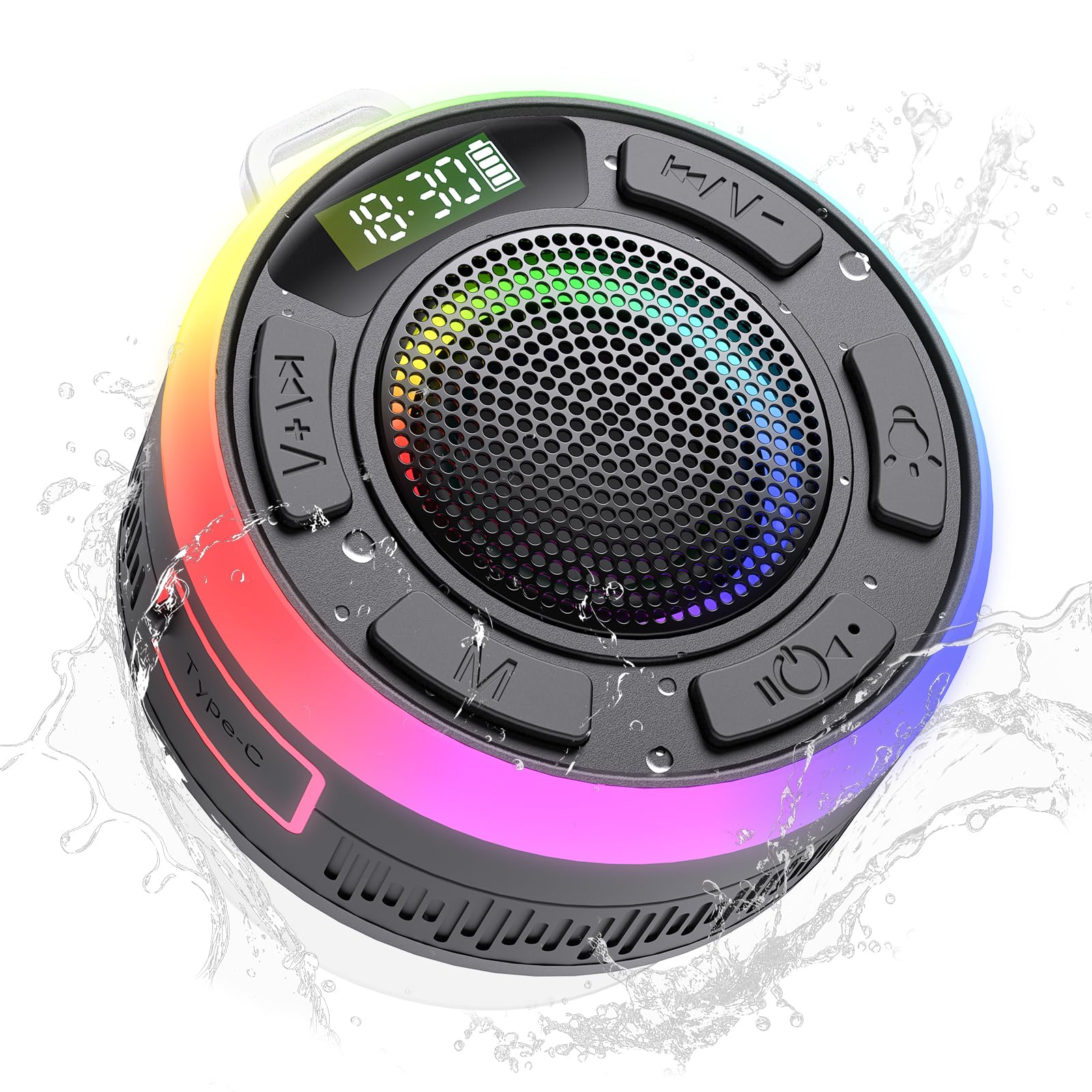  Cassa Bluetooth Impermeabile Doccia Portatile 360° Luce LED Nero
| Altoparlante Bluetooth IP7 Cassa Doccia Esterna Vent